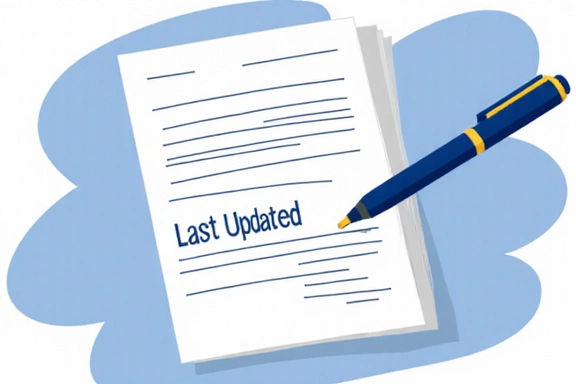 Illustration of a document being updated, symbolizing policy changes