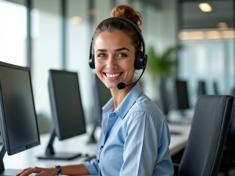 Customer support agent helping with queries